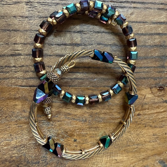 Alex and Ani Gold set of 2 wrap bracelets - Picture 2 of 7